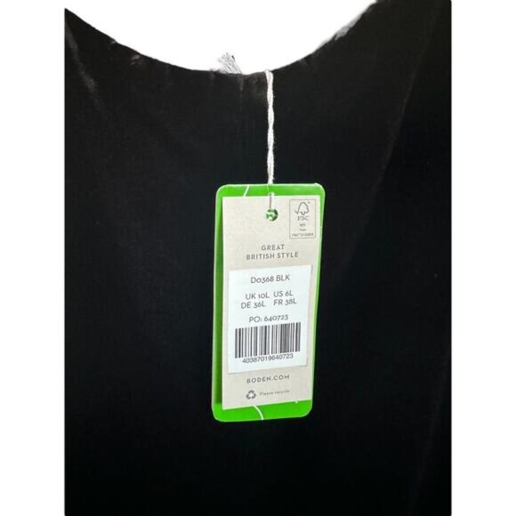 BODEN Women's Velvet Open Back Mini Dress Size 6 Black - Picture 6 of 11
